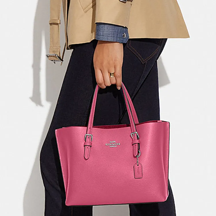 COACH Mollie Cow Leather Tote Bag Shopping Bag Handbag Shoulder Bag Crossbody Bag Medium Size Women's Rose Red-3