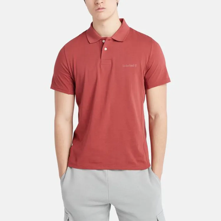 Timberland Polo Shirts Men Dark Red-2
