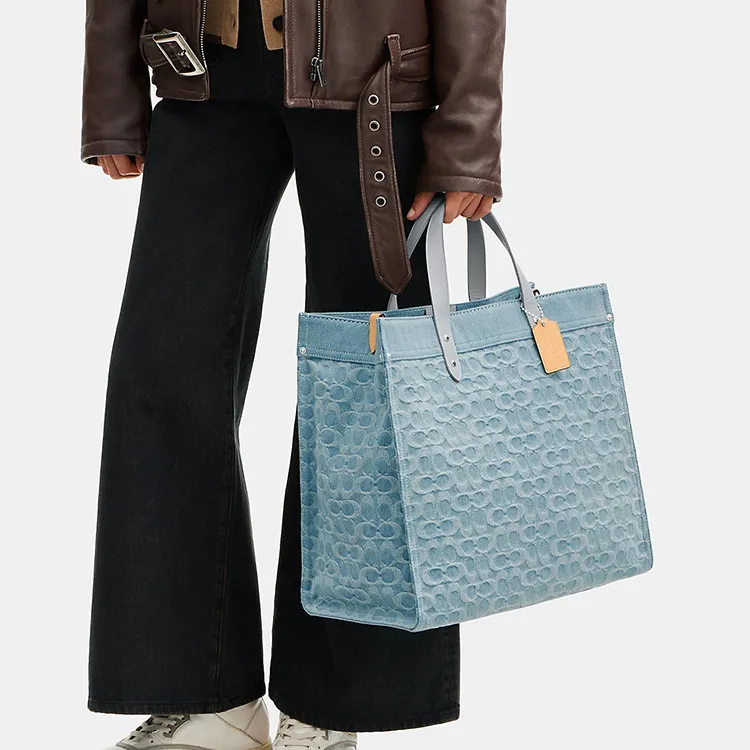 COACH Field Denim Tote Bag-3