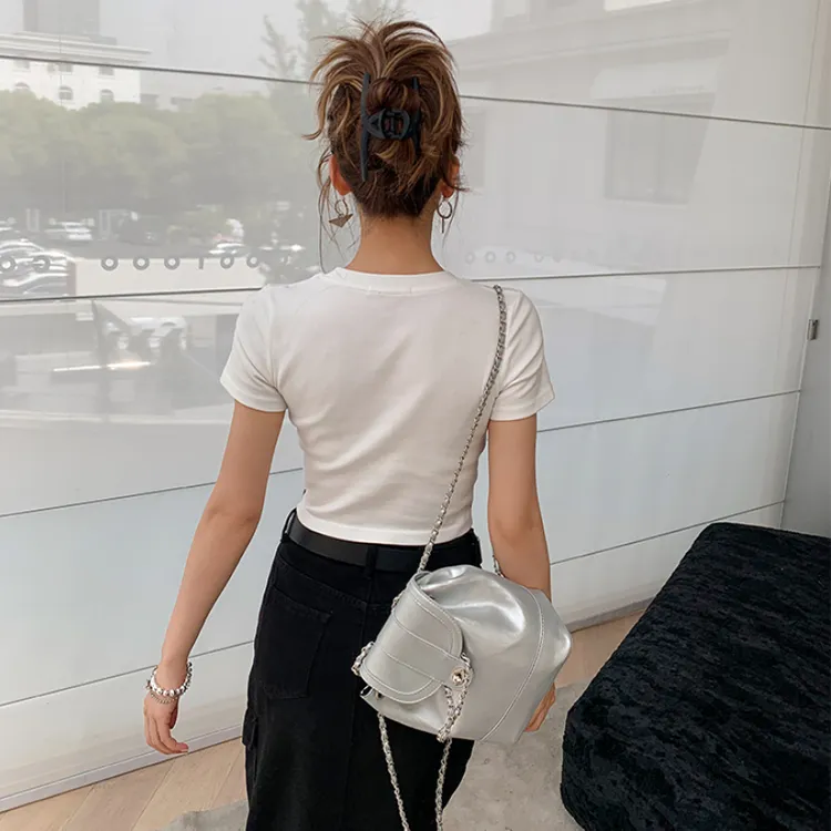 MacyMccoy Crop Tops Women's White-2