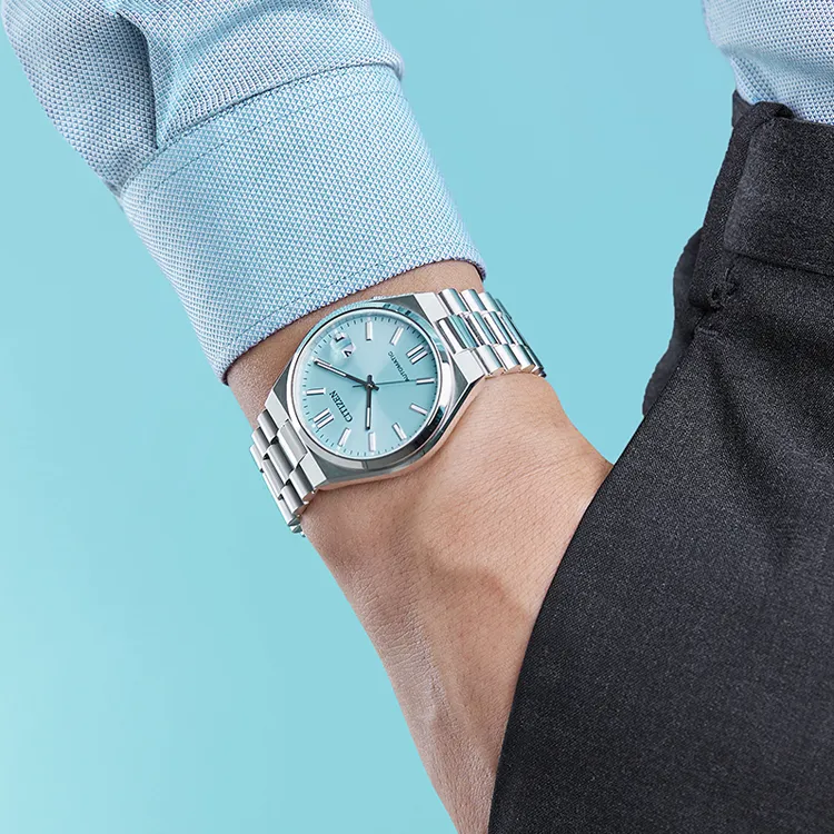 CITIZEN ME Iridescent Collection Mechanical Movement Stainless Steel Strap Watch Unisex Blue Dial-1