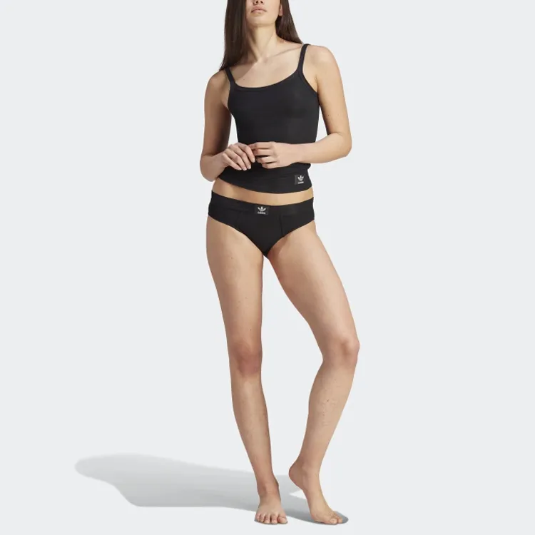 Adidas Originals Adicolor Flex Ribbed Cotton Bikini Pants Underpants Women's 1 Pack Black-2