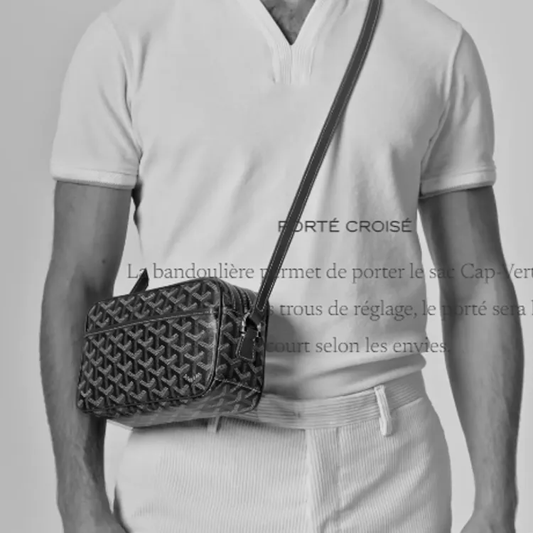 GOYARD Cap Vert Canvas With Leather Messenger Bag Camera Bag Shoulder Bag, Crossbody Bag Trumpets Unisex Green/Khaki-4