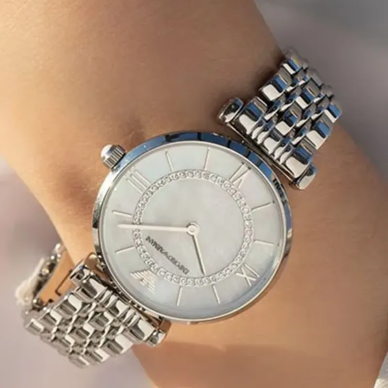EMPORIO ARMANI Wrist Watch Automatic Mechanical Movement Leather Watch Bands Cut Out Dial Men's-5