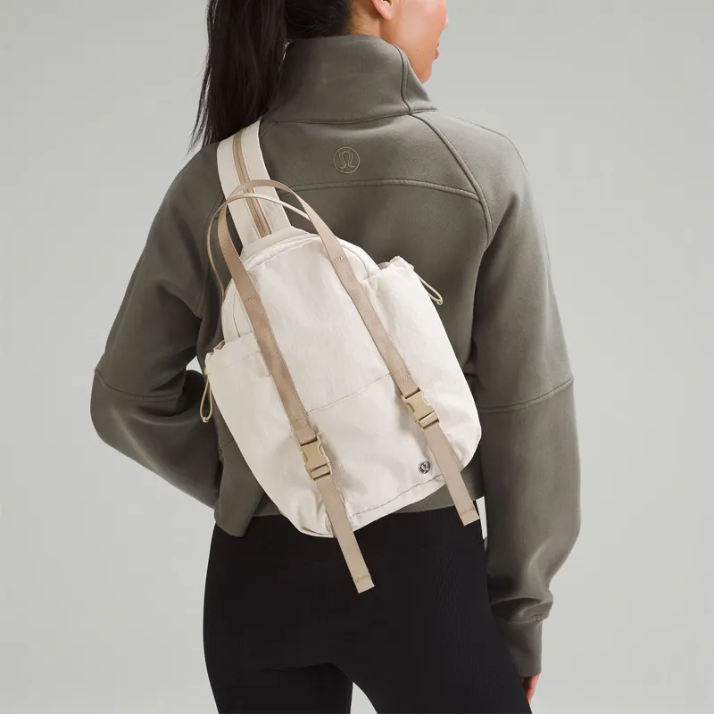 Lululemon Nylon Portable One Shoulder Crossbody Fanny Pack Backpack Women's Ivory & Light Camel-6