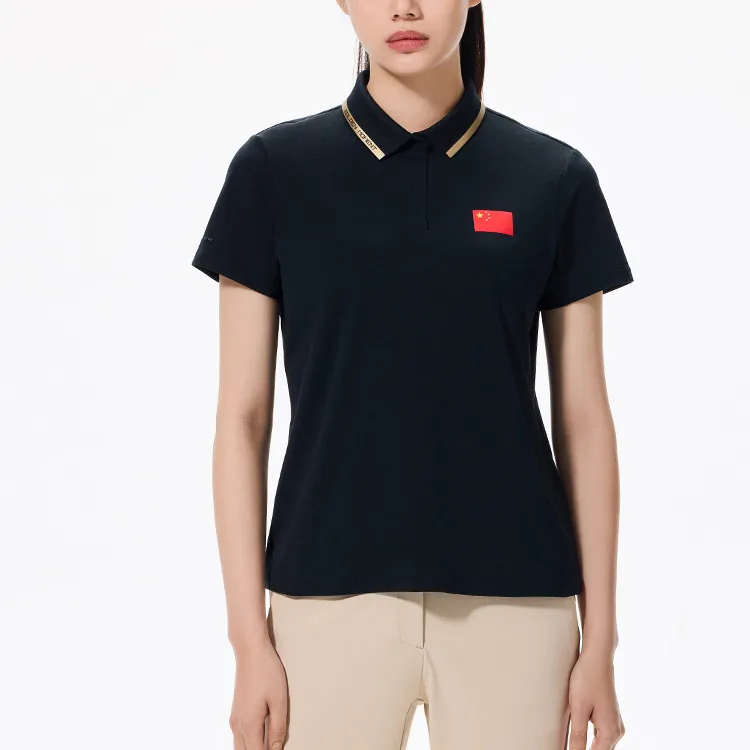 ANTA Champion Series Polo Shirts Women's Night Sea Black-1