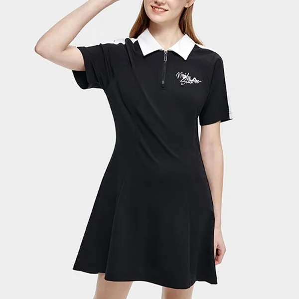 FILA FUSION Short Sleeved Dresses Women's Pitch Black-4