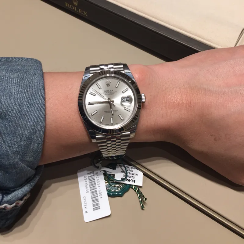 ROLEX Log Series Automatic Mechanical Movement Men's Watches Watch 41mm Silver Dial Oystersteel Case-1