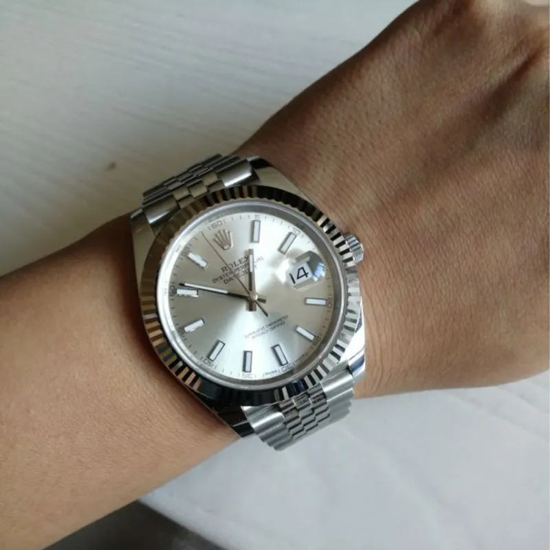ROLEX Log Series Automatic Mechanical Movement Men's Watches Watch 41mm Silver Dial Oystersteel Case-2