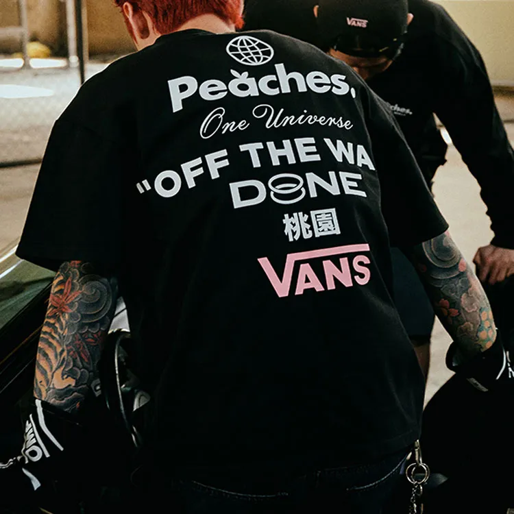 Vans Peaches Collaboration Drop Shoulder Sleeve T Shirt Unisex Black-1