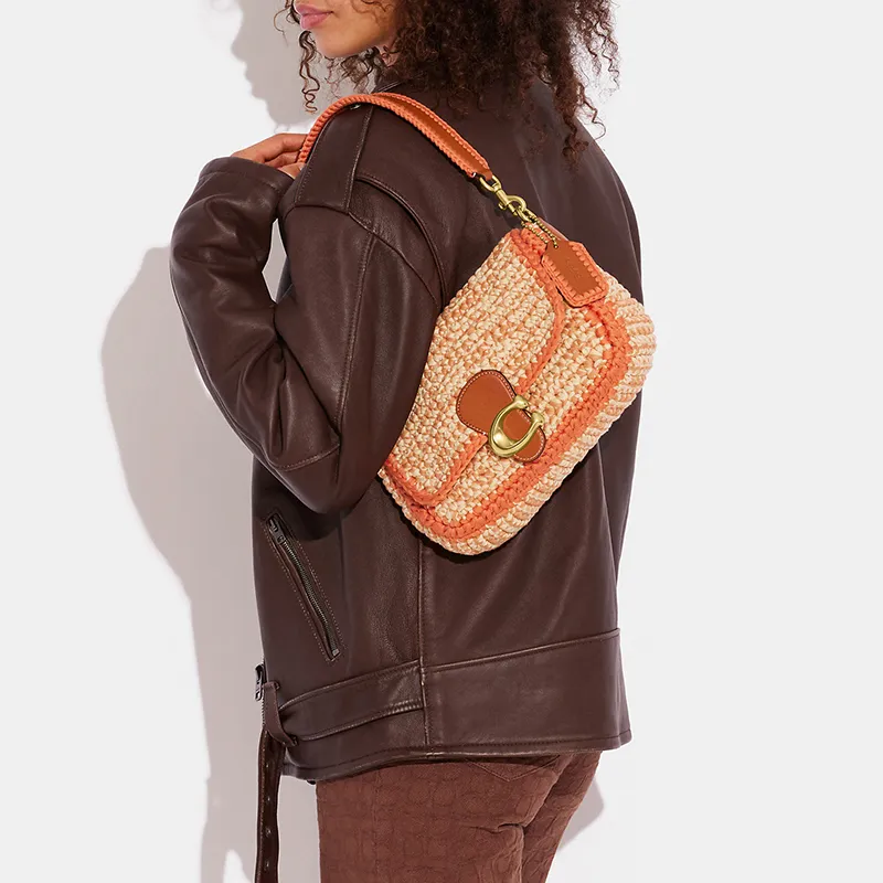 COACH Tabby Fabric God Of Wine Bag, Handbag, Shoulder Bag Women's Orange-4