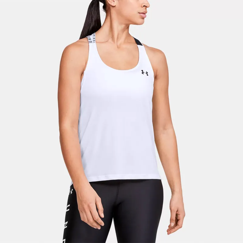 Under Armour Wordmark Sleeveless Sports Shirts Women's White-3