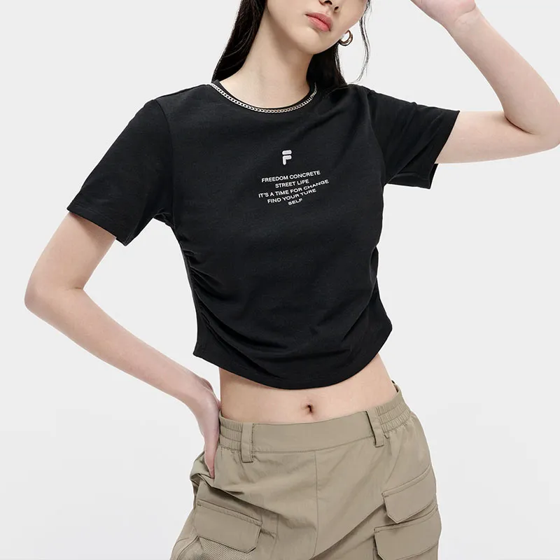 FILA FUSION STREET SPORT Crop Tops Women's Pitch Black-2