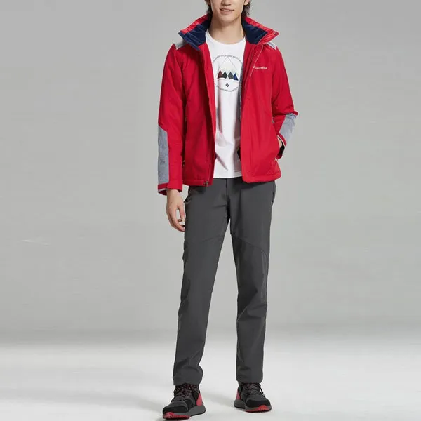 Columbia Puffer Jackets Men Red-3