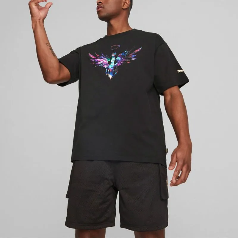 PUMA Set in Sleeve T Shirt Unisex Black-2