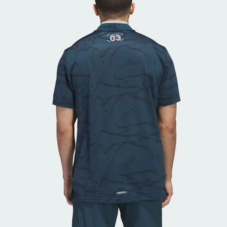 Adidas Polo Shirts Men Arctic Ocean Blue-2