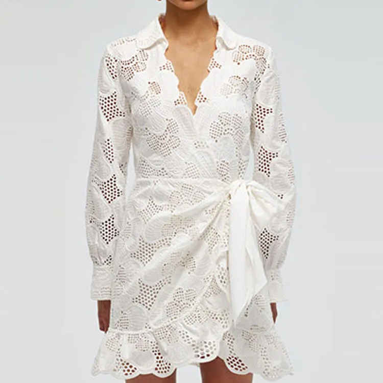Self portrait Long Sleeved Dresses Women's White-3
