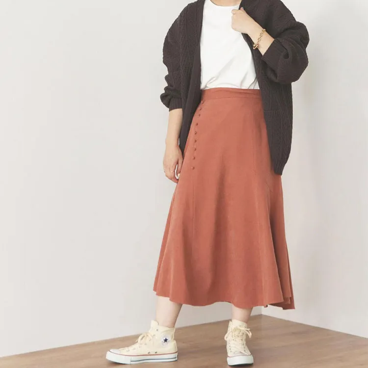 Beams Casual Long Skirts Women's Orange-1