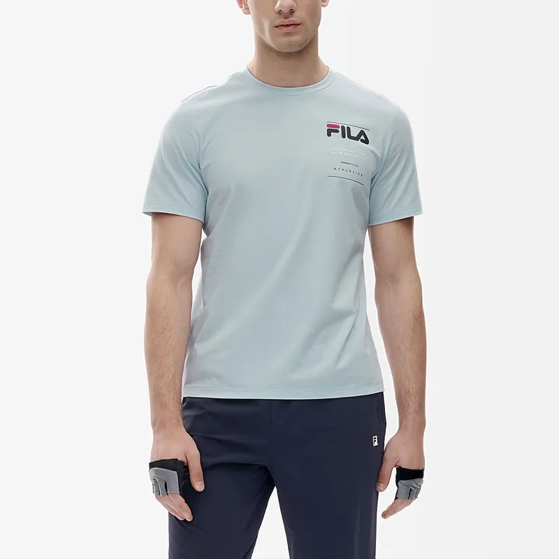 FILA T Shirts Men Light Smoke Blue-2