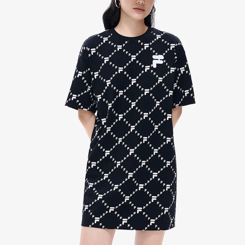 FILA FUSION Short Sleeved Dresses Women's Pitch Black-2