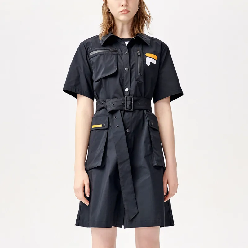 FILA FUSION Short Sleeved Dresses Women's Pitch Black-2