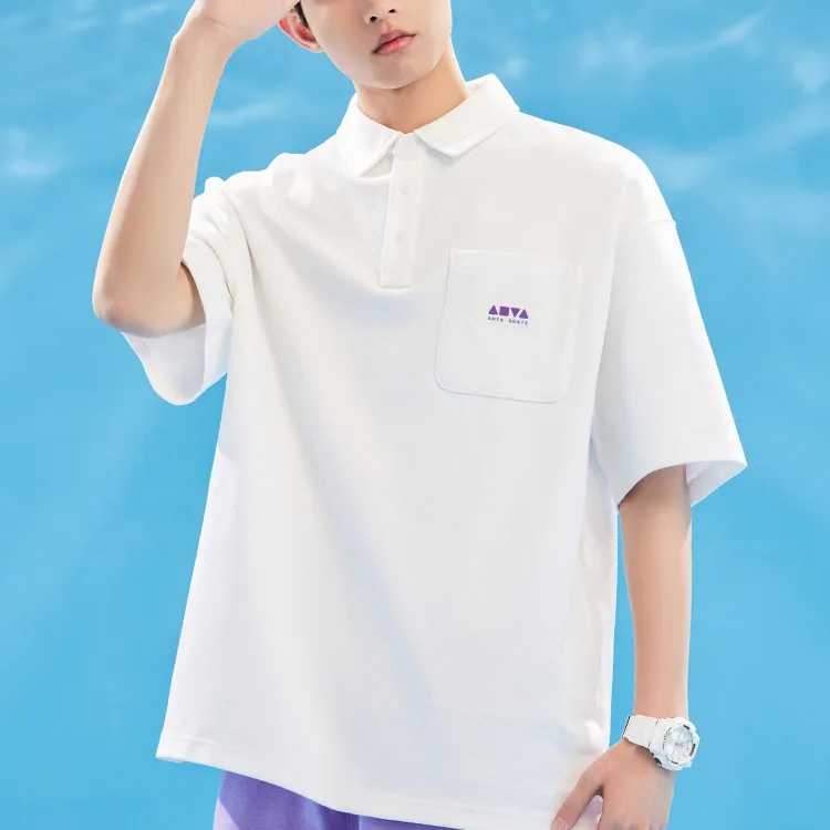 ANTA Life Collection Polo Shirts Men Snowflake White-4