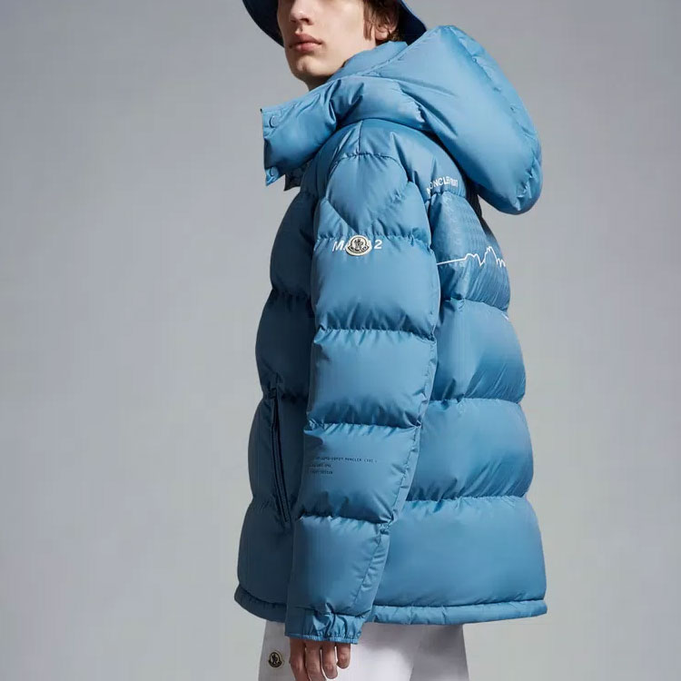 Fragment Design X MONCLER GENIUS MONCLER GENIUS X Fujiwara Hiroshi FRGMT Down Jackets Unisex Blue POIZON