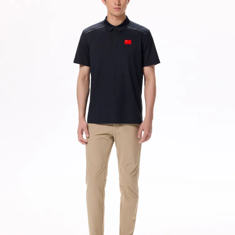 Anta Champion Series Polo Shirt Men's Night Sea Black-2