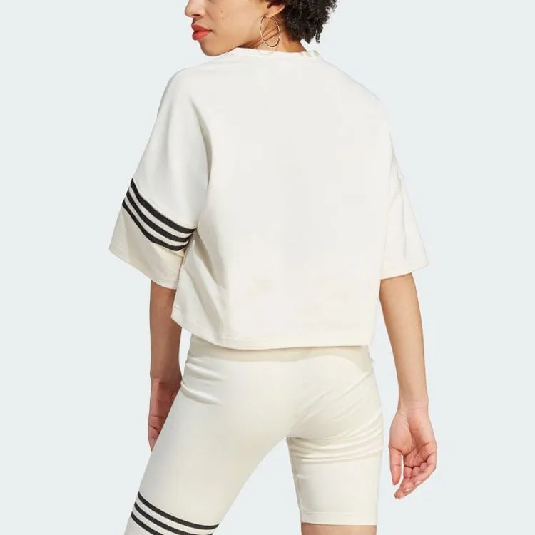 Adidas Originals Trefoil Crop Tops Women's Beige-2