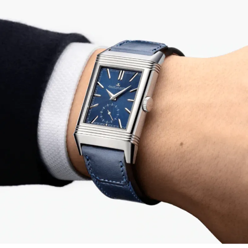 JAEGER LECOULTRE REVERSO Collection Manual Mechanical Movement Men's Watch 47*28.3mm White Dial Stainless Steel Case-3