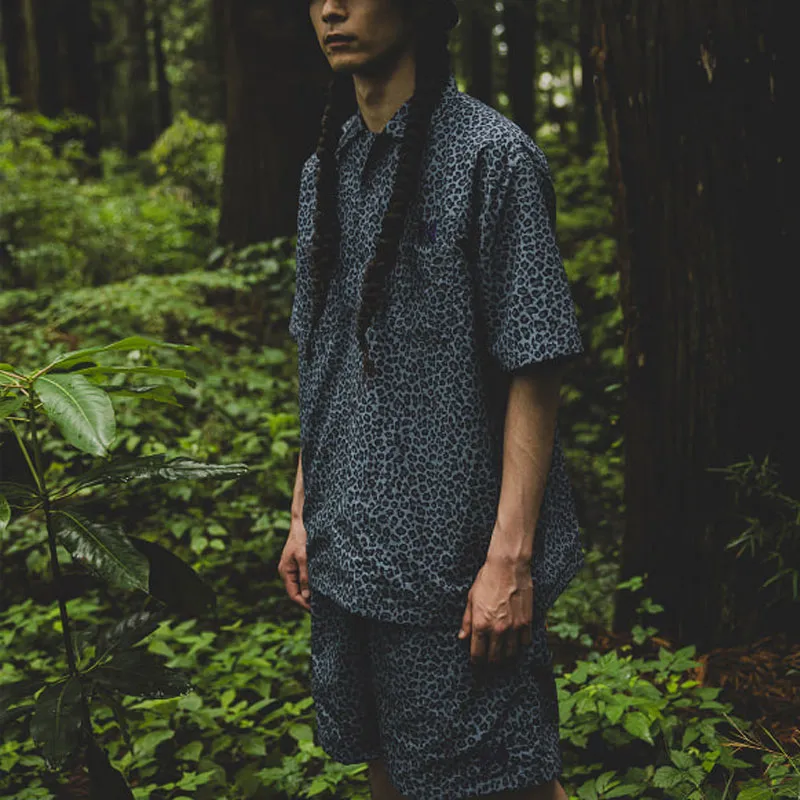 Beams X Needles Casual Shorts Men Leopard Print-4