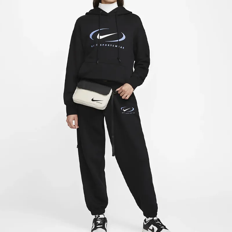 Nike Fabric Messenger Bag Shoulder Bag Crossbody Bag Regular Unisex Black/White-4