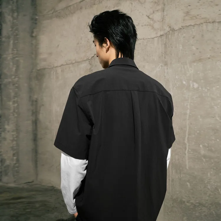 GXG Urban Aesthetics Of The Blockbuster Weaving Series Shirts Men Dark Gray-2