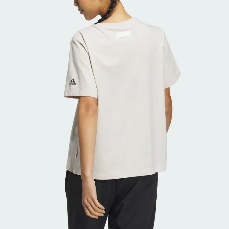 Adidas Set in Sleeve T Shirt Women's Bauxite Brown-2