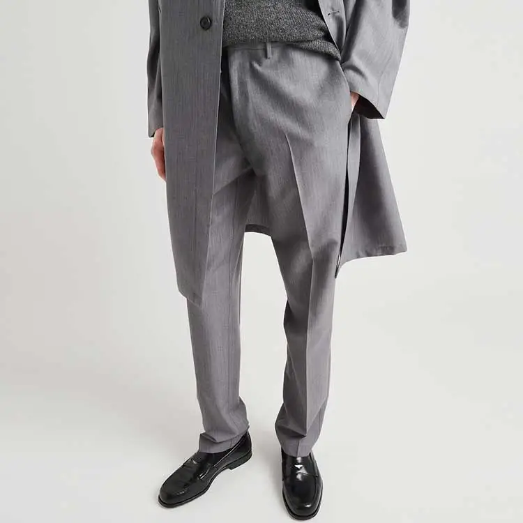 PRADA Triangle logo Mohair wool Trousers-3