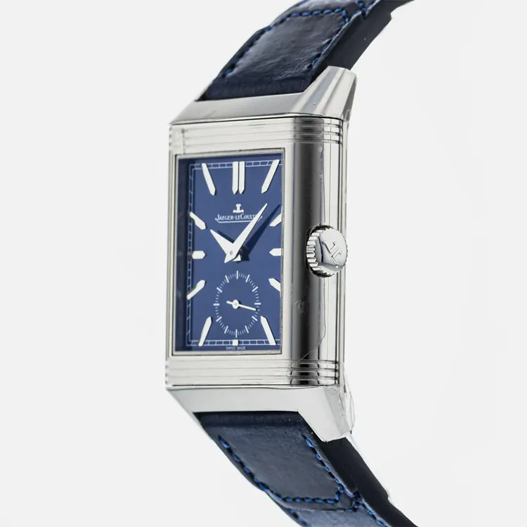 JAEGER LECOULTRE REVERSO Collection Manual Mechanical Movement Men's Watch 47*28.3mm White Dial Stainless Steel Case-4