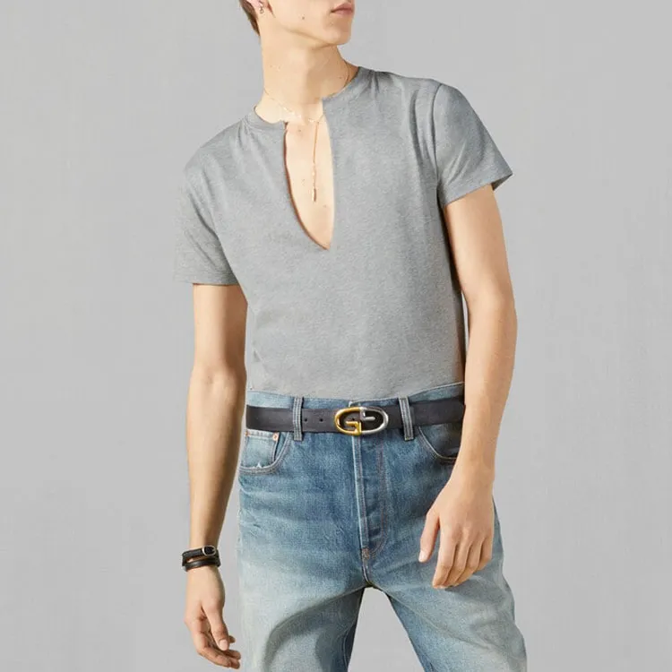 GUCCI Split Neck Short Sleeved T Shirt-6