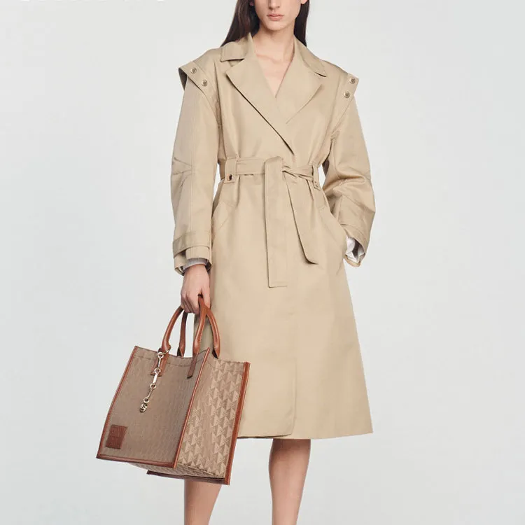 Sandro Trench Coat Women's Beige Yellow-1