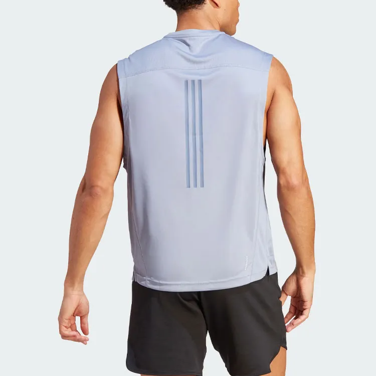 Adidas Gym Tank Tops Men Silver Gray Violet-2