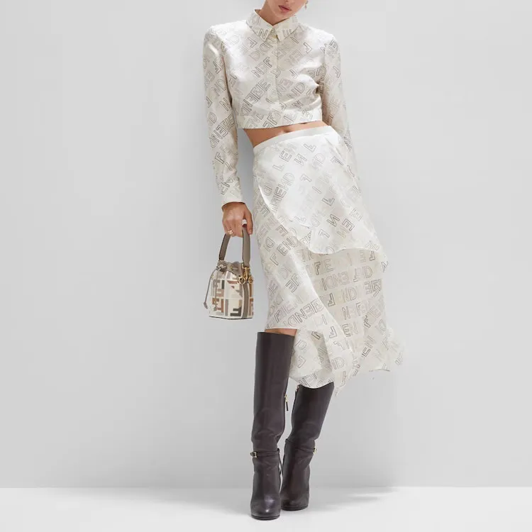 FENDI Casual Long Skirts Women's White-2
