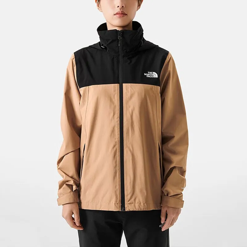 THE NORTH FACE Outdoor Hiking Waterproof And Windproof Windbreaker Jacket Women's Khaki-2