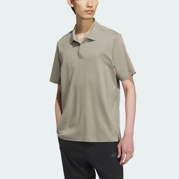 Adidas Polo Shirts Men Pebble Silver Gray-1