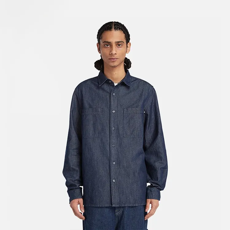 Timberland Shirt Men's Ink Wash Blue-4
