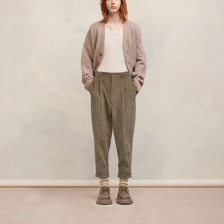 AMIPARIS Casual Pants Men Khaki Green-1
