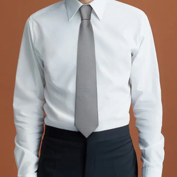 HERMES H Jacquard Ties Men Dark Gray-3