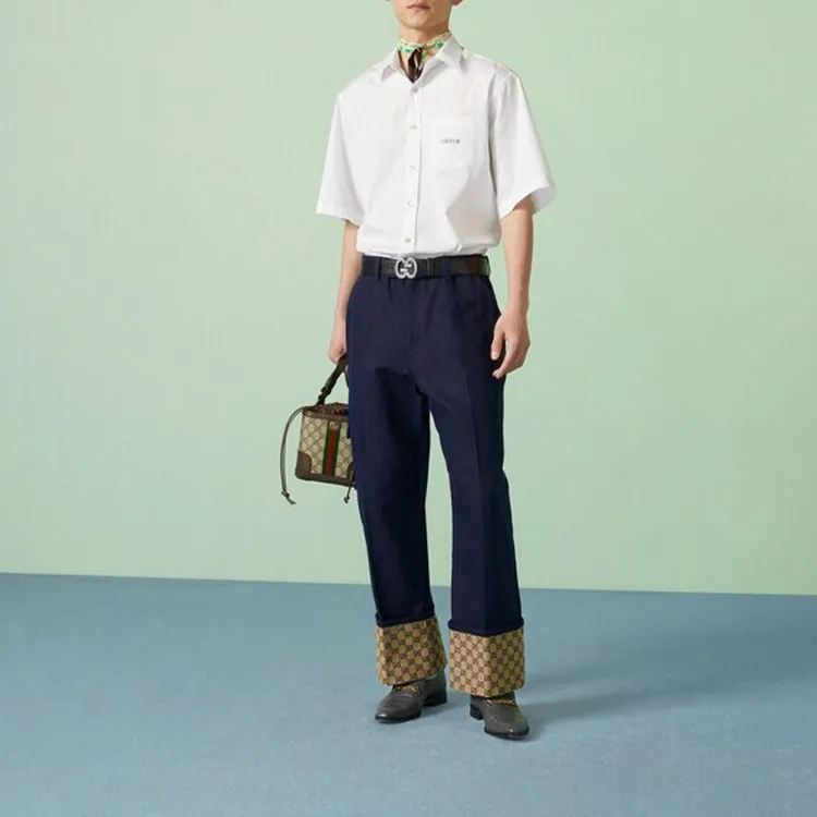 GUCCI Gg Supreme Straight leg Trousers-1