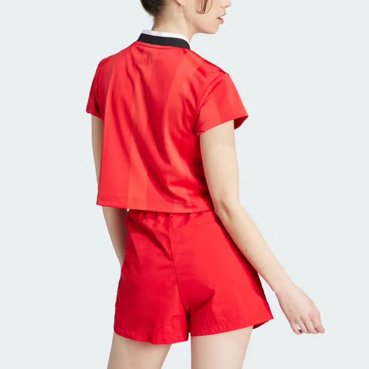 Adidas Colorblock T-Shirts Women's Red-2