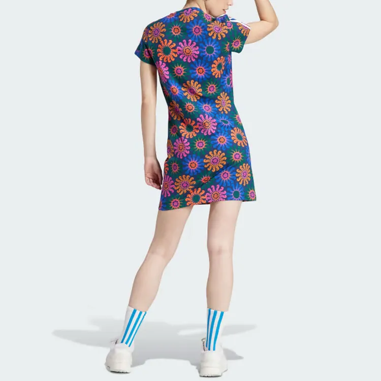 Farm Rio X Adidas FARM Rio Short Sleeved Dresses Women's Indigo-2