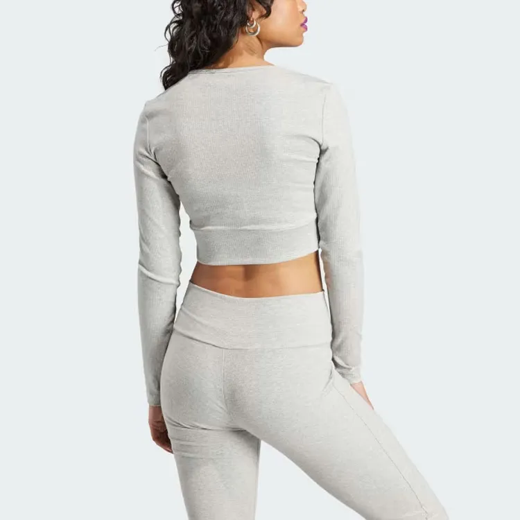 Adidas Originals Set in Sleeve T Shirt Women's Gray-3