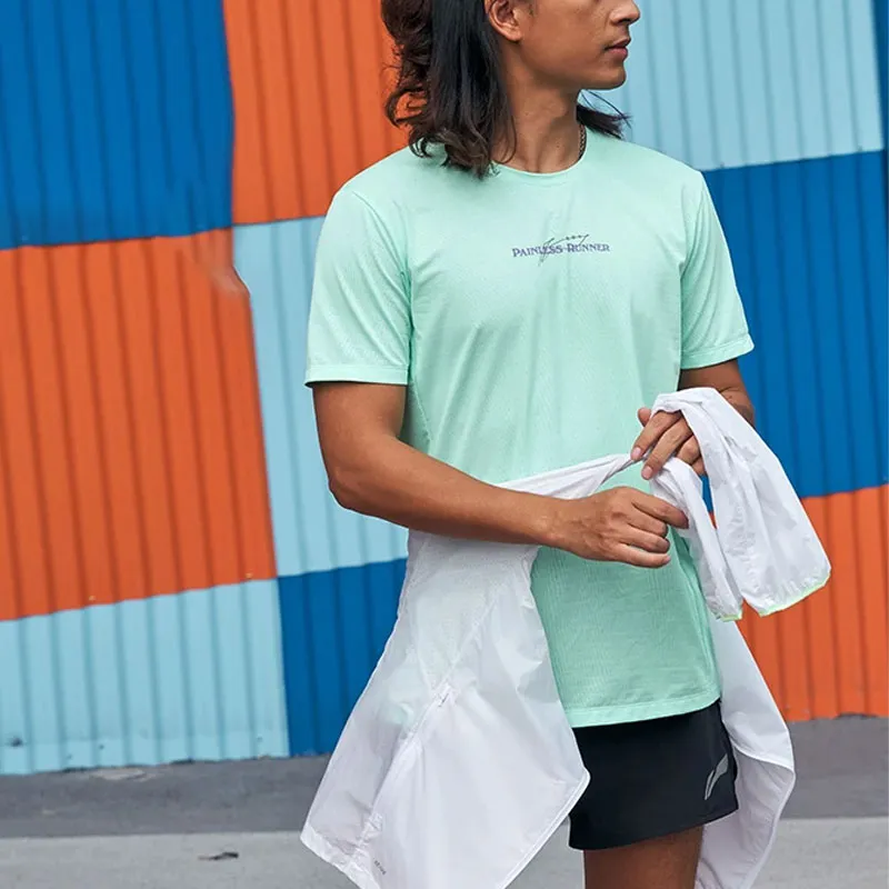 LiNing Running Collection T-Shirt Men's Light Neon Turquoise-2